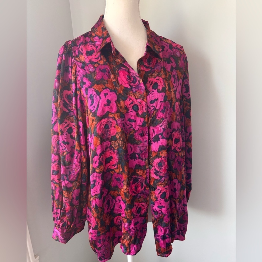 ESQUALO Pink and Orange Floral Blouse